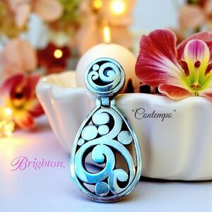 BRIGHTON "Contempo" Large Silver Cutout Pendant/Keyfob BOLD ACCESSORIES!